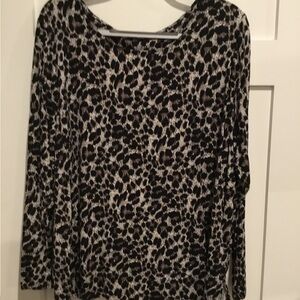 Mario Serrani Black and Gray Long Sleeve Blouse